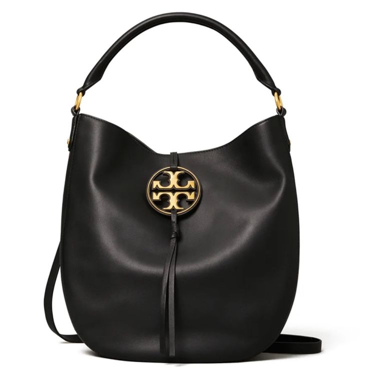 Rare A Gorgeous Classic Hobo With Short Strap For Your Shoulder Or A Hands Free Long Cross Body Strap A Slouchy, Rounded Silhouette Lends A Relaxed Look To This Version Of The Miller Bag, While Logo Medallion Hardware And Contrast Topstitching Polish The Style Magnetic Closure In Lining Genuine Leather Single Rolled Shoulder Handle - 9" Drop Approximate Size: 14" H X 14" W X 5" D Removable Shoulder Strap - 20" Drop Interior Zipper And Wall Pockets Fully Lined Tory Burch Miller Bag, Slouchy Hobo Bag, Handbag Collection, Hobo Bags, Tory Burch Miller, Tory Burch Bags, Leather Hobo Bag, Tory Burch Bag, Women's Handbags