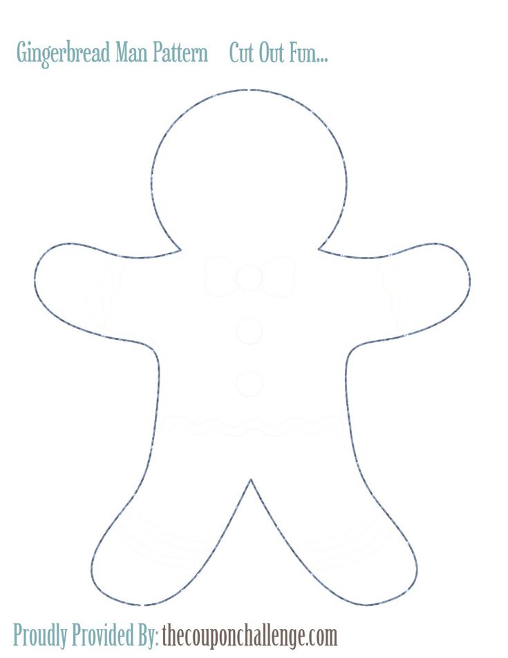 the gingerbread man pattern cut out from it's front and back sides, with text overlay