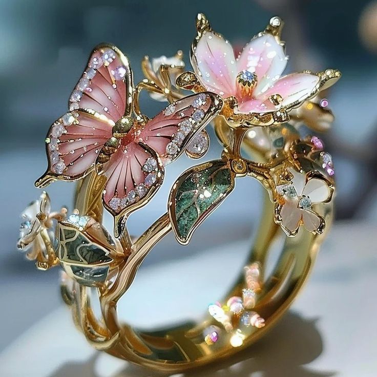 Immediatelk Butterfly Flower, Butterfly Ring, Butterfly Flowers, Mua Sắm, Flower Ring, Beautiful Butterflies, Style Vintage, Ideal Gift, Special Gifts