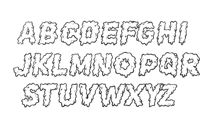 the font and numbers are made up of spooky letters, which have been drawn in