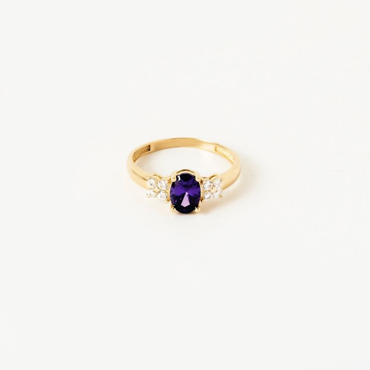 This exquisite ring whispers tales of twilight with its enchanting design and serene aura. Handcrafted with meticulous attention to detail, it exudes an air of elegance that speaks volumes of sophistication and style. Adorned with an oval-cut amethyst birthstone and complemented by CZ accents, this ring captures the essence of February birthdays. The amethyst, a symbol of serenity and spirituality, adds a touch of mystique and allure to the piece, making it a perfect gift for those born in this month. Crafted in 14K gold, this ring not only radiates luxury but also serves as a timeless symbol of love and devotion. Its handcrafted elegance makes it a cherished keepsake, embodying the sentimentality of heartfelt gestures and meaningful connections. D E T A I L S❤️ - Our jewelry are ready for Amethyst Birthstone, Timeless Symbol, February Birthday, Meaningful Connections, Personalized Gifts For Mom, 14k Gold Ring, Love Symbols, Rings Statement, Gift For Mom