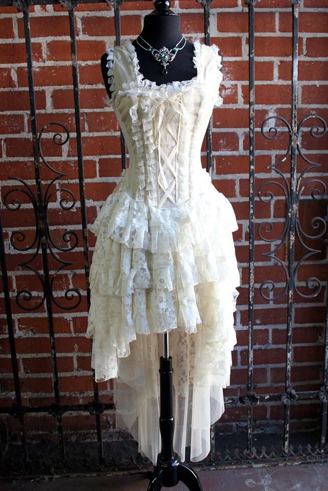 Shrine of Hollywood PARIS CABARET DRESS - IVORY TAFFETA Wedding Corset With Lace Bodice, Elegant Cream Lace Corset Dress, Wedding Lace Corset With Lace Bodice, Wedding Lace Corset, Fitted Lace Corset Dress With Lace Bodice, Steampunk Lace Fitted Corset Dress, Fitted Lace Steampunk Corset Dress, Steampunk Underbust Lace Corset, Steampunk Lace Underbust Corset