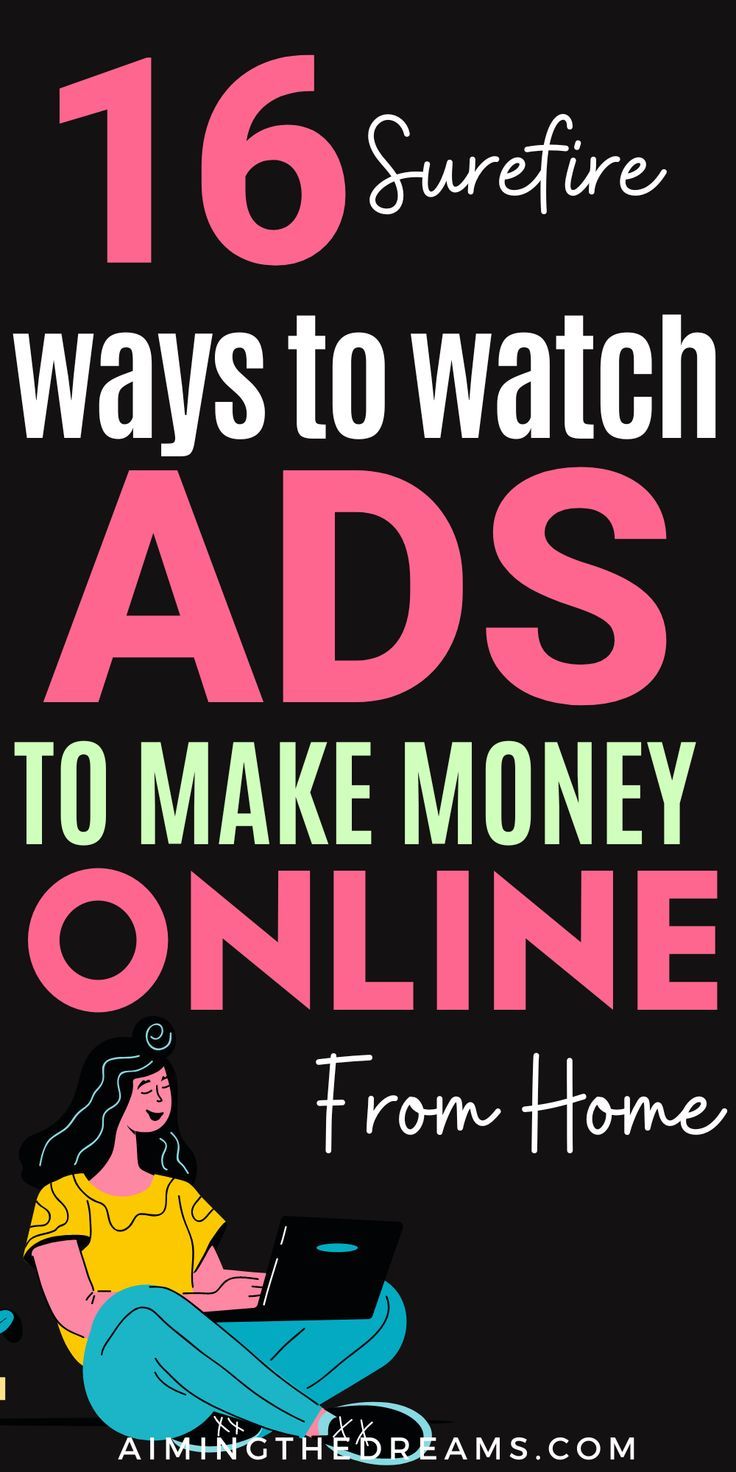 a woman sitting on the floor with her laptop text reads 16 sure ways to watch ads to make money online from home