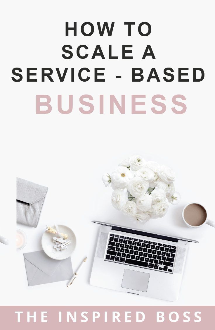 the cover of how to scale a service - based business, with an image of a laptop and flowers