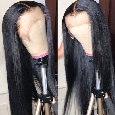 100% Human Hair 13 x 4 Lace Front Wig 200% Density Transparent Lace Remy Wigs, Virgin Hair Wigs, Remy Human Hair Wigs, Front Hair Styles, 360 Lace Wig, Human Virgin Hair, Wigs Human Hair, Straight Lace Front Wigs, Lace Closure Wig