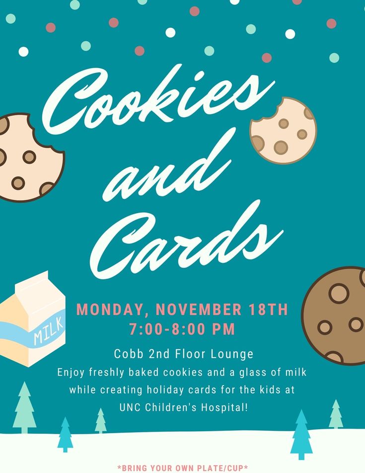 an advertisement for cookies and cards