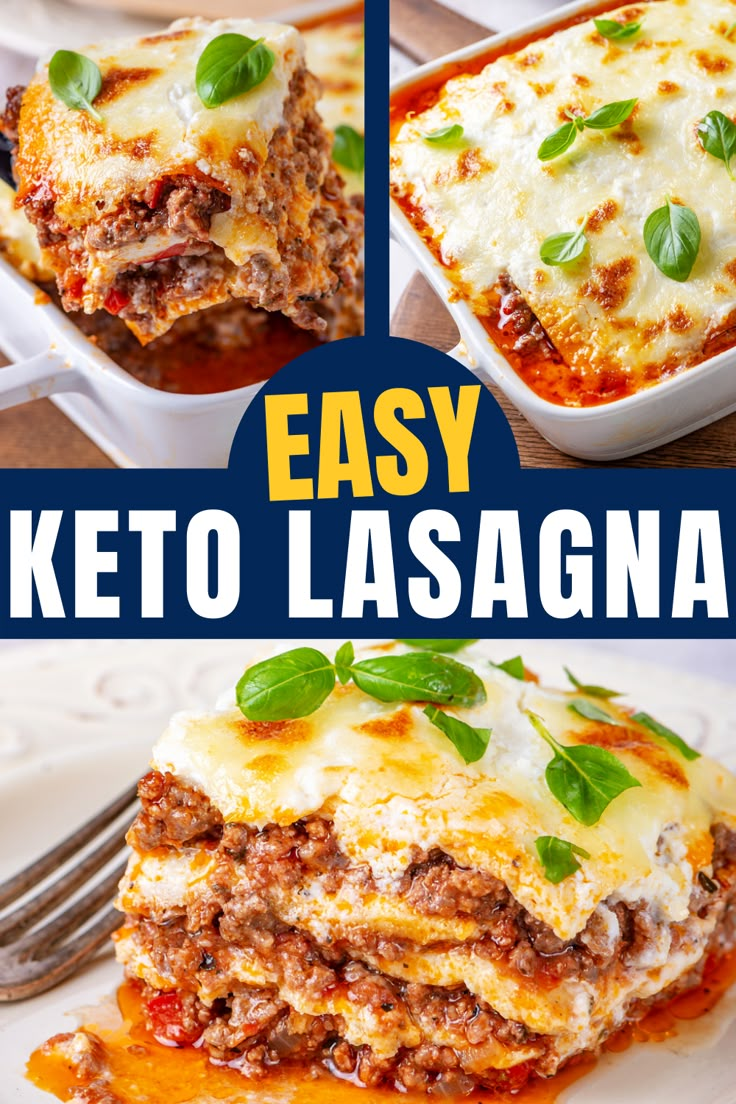 easy keto lasagna recipe with cheese and meat