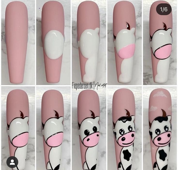 Send To Your Friend, Quick Nail Art, Unghie Nail Art, Cow Nails, Art Deco Nails, Gel Nail Art Designs, Nail Drawing, Diy Acrylic Nails, Nail Art For Beginners