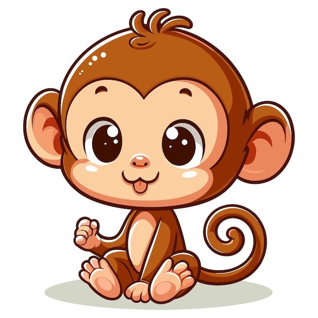 a cartoon monkey sitting on the ground