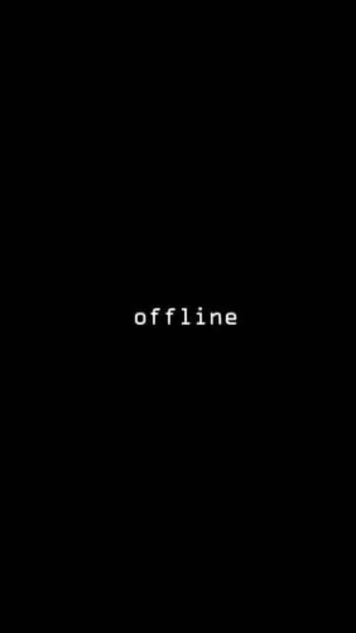 the word offline is written in white on a black background