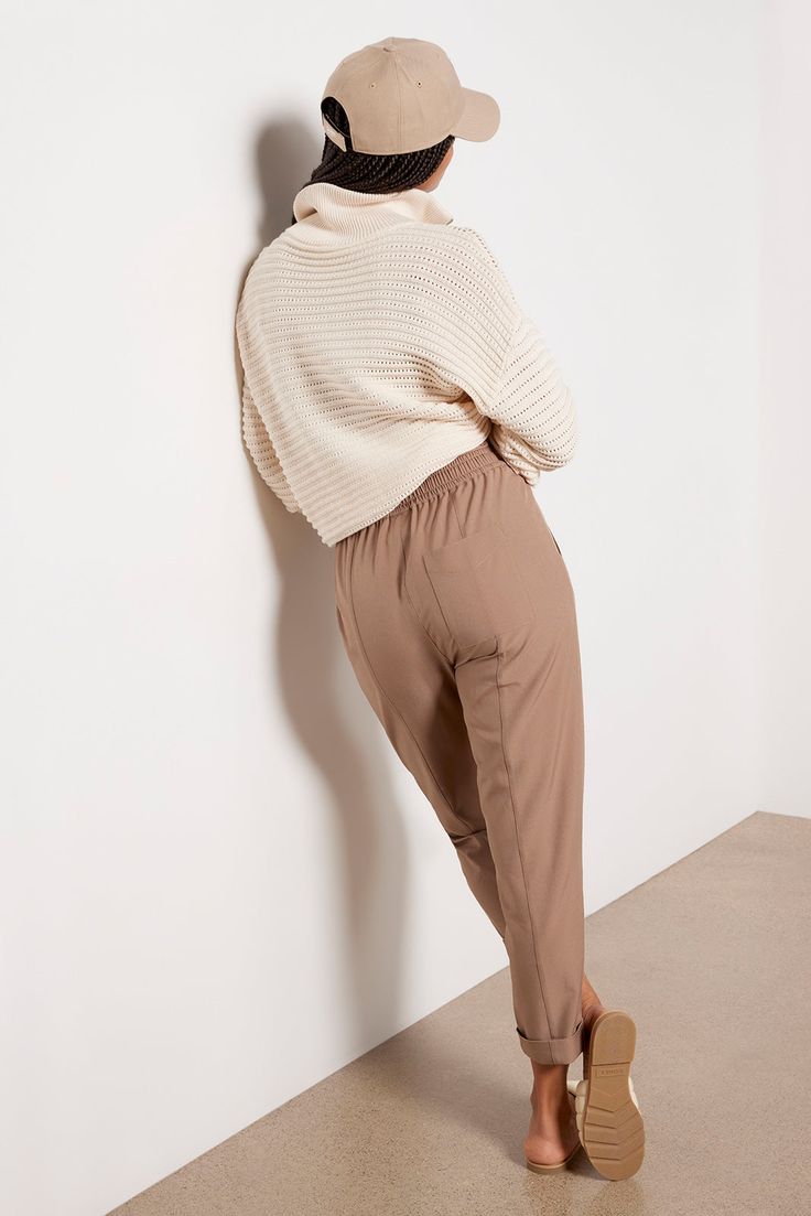 Step up your weekend style with the Oakland Turnup Taper Pant from Varley, featuring a high-rise fit, an elastic waistband with an adjustable drawstring, and an ankle length hem with a cuff. | VARLEY Women's Cypress Turnup Taper Pants, Size Small, Taupe Versatile Drawstring Pants For Fall, High-waisted Beige Sweatpants For Fall, Versatile Drawstring Bottoms For Fall, Beige High-waisted Sweatpants For Fall, High-waisted Joggers With Elastic Waistband, High Waist Pull-on Sweatpants For Loungewear, Beige Sweatpants For Fall Workwear, High Waist Fall Sweatpants With Ribbed Waistband, High-waist Fall Sweatpants With Ribbed Waistband