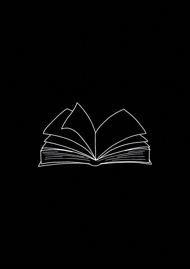 an open book on a black background