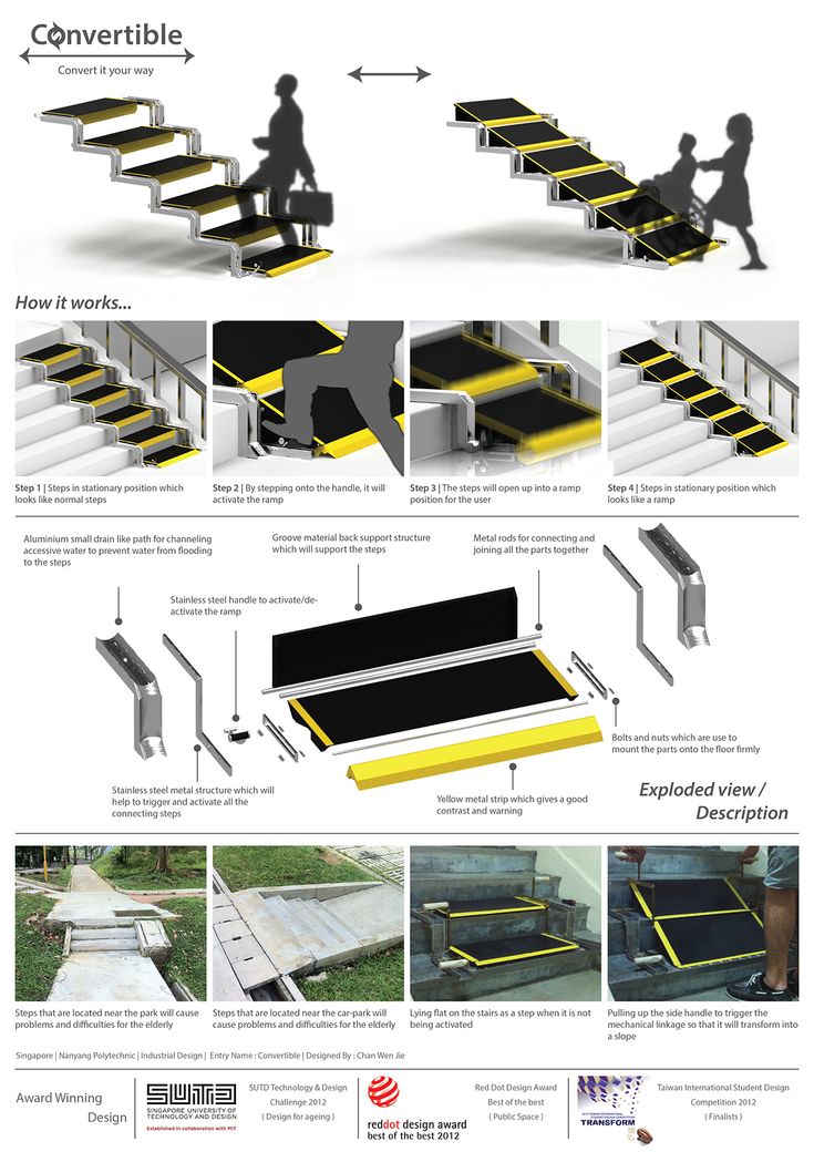 the steps are designed to allow people to climb up and down