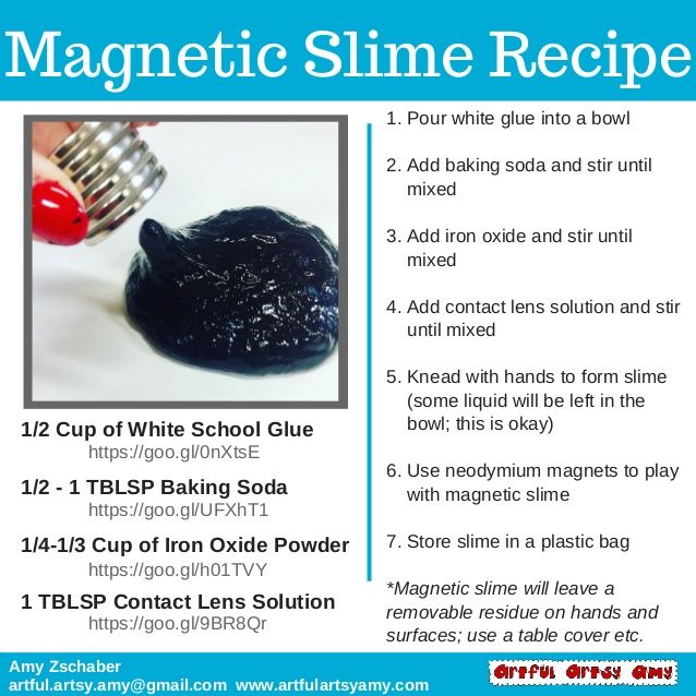 an advertisement with instructions for how to make a slime recipe