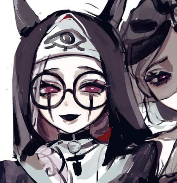 a drawing of a woman wearing glasses and a cat costume