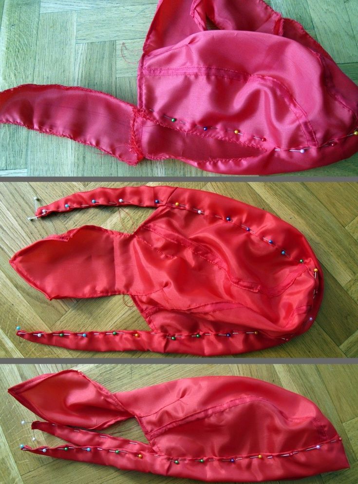 three different views of the top and bottom of a red dress with sequins on it