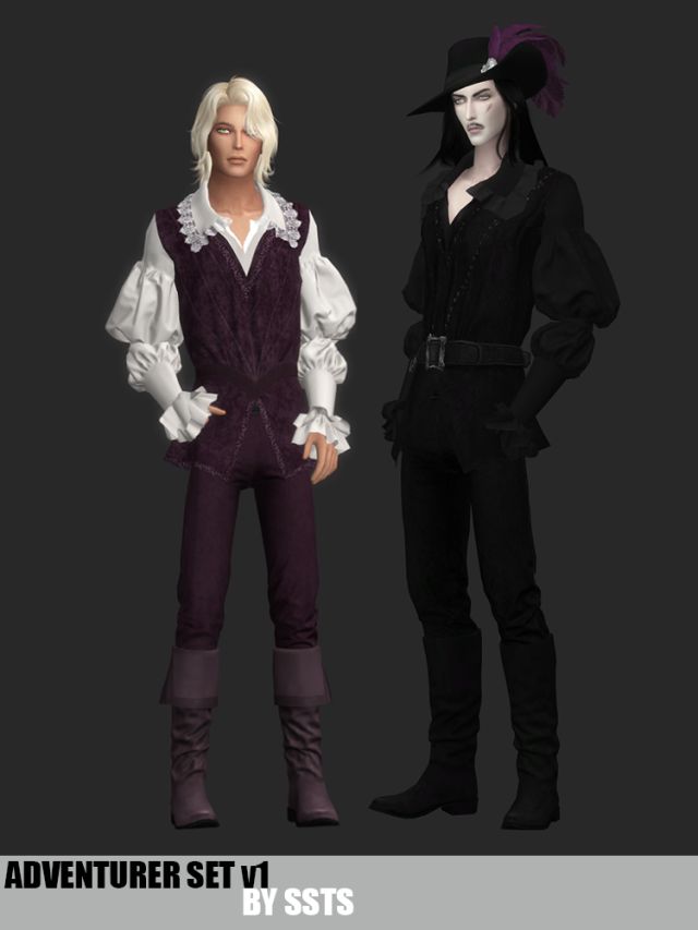 two male and female characters standing next to each other