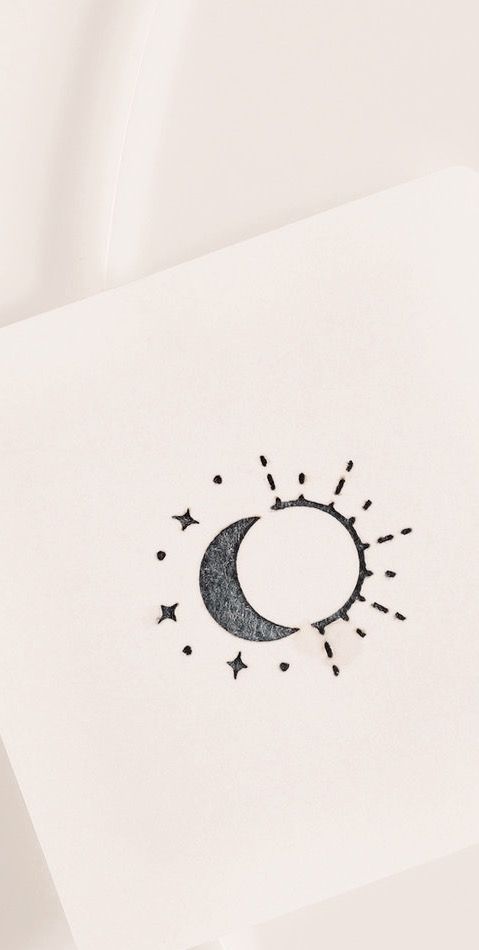 a drawing of a crescent with stars on it and the moon in the sky above