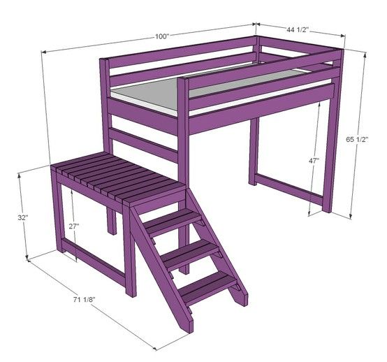 bunk bed plans with stairs and ladders for kids to climb up into the loft