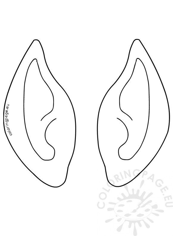 an ear is shown in the shape of a pair of ears, with one side facing upward