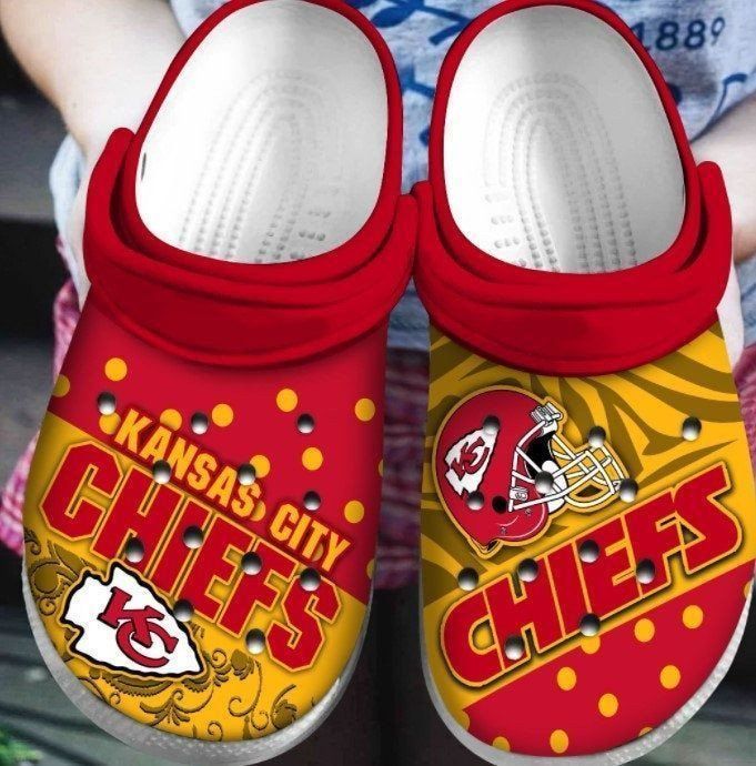 Get your product: Kansas City Chiefs Teams Crocs Crocband Clog Comfortable Water Shoes In Red And Yellow
1. PRODUCT INFORMATION:

Incredibly light and fun to wear.
Water-friendly and buoyant; weighs only ounces.
Ventilation ports add breathability and help shed water and debris.
Easy to clean and quick to dry.
Upper: Croslite.
Lining: Croslite.
Sole: Croslite.
2. SIZE CHART:
3. RETURN:
We will gladly issue you a replacement item or issue a refund back to your original form of payment for any of Crocband Crocs, Crocband Clog, Crocs Clog, Crocs Crocband, Clog Shoes, Crocs Clogs, Crocs Classic Clogs, Sporting Kansas City, Kc Chiefs