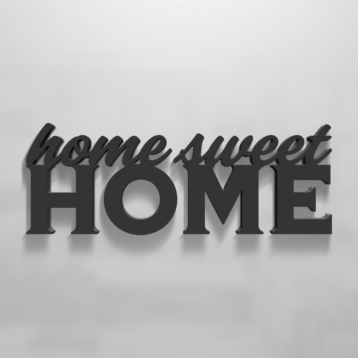 the words home sweet home are cut out of metal