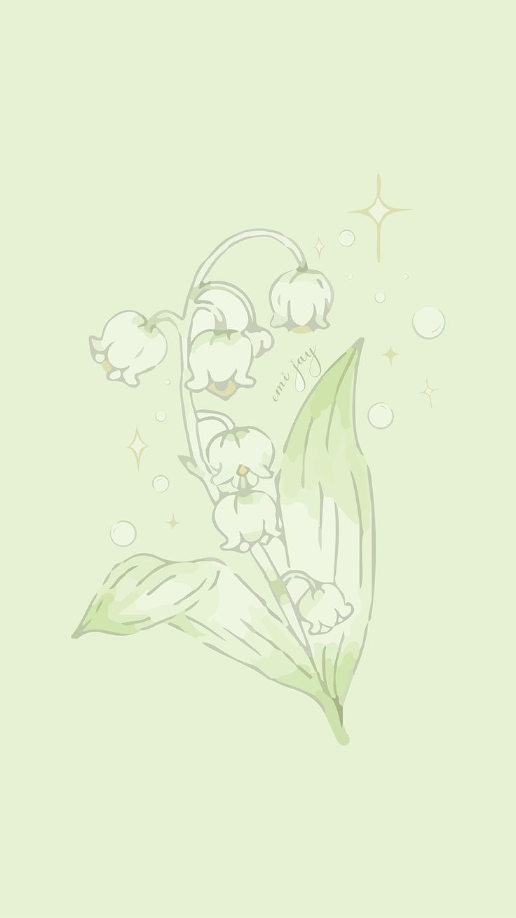 a drawing of some flowers on a light green background, with bubbles coming out of the petals