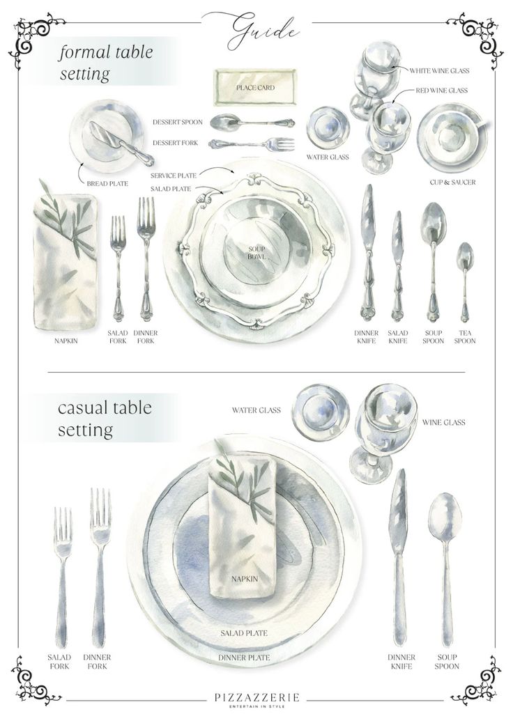 a table setting with silverware and place settings