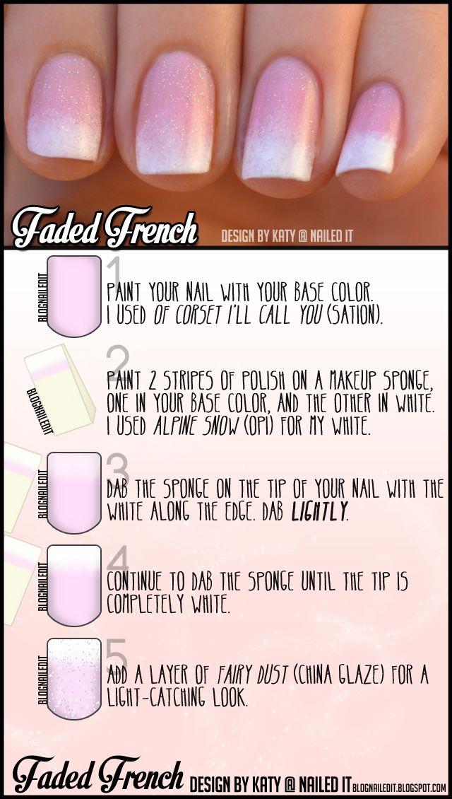 Faded French Manicure, French Manicure With A Twist, Faded French, Nail French, French Fade, Manicure Tutorials, Glitter French Manicure, French Manicure Designs, Diy Nail Art