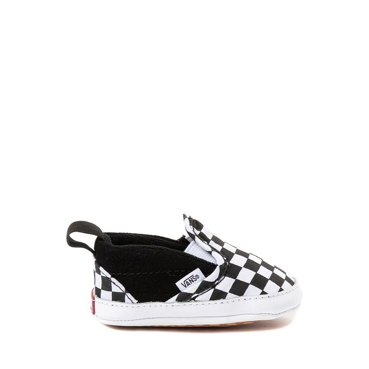 Vans Slip-On V Checkerboard Skate Shoe - Baby - Black / White | Journeys Vans Tennis Shoes, Baby Vans, Black And White Vans, Shoe Size Chart Kids, Vans Store, Baby Black, Cool Vans, Baby Shoe Sizes, White Vans