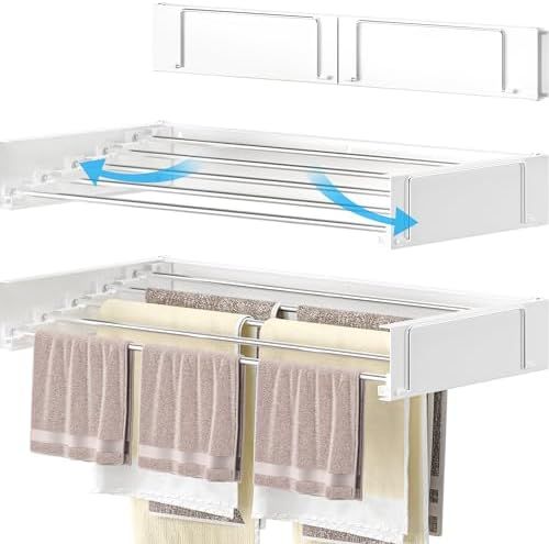 an over the door towel rack is shown with two towels hanging from it's sides