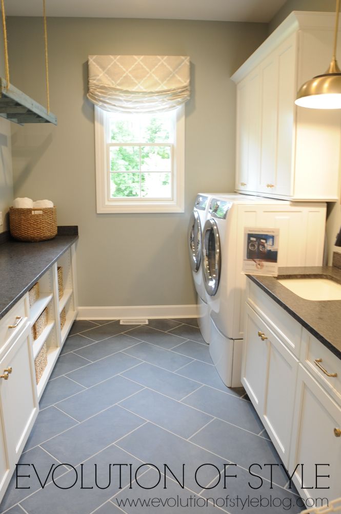 a washer and dryer sitting in a kitchen next to a window with the words evolution of style written on it