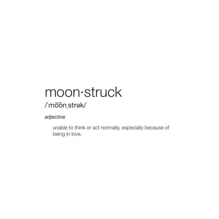 the words moon struck are written in black and white