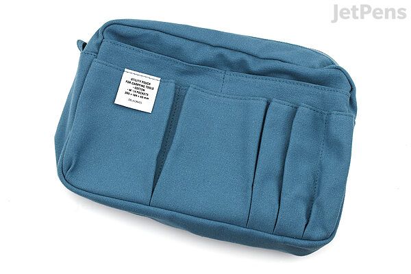 Delfonics Carrying Bag - M (A5) - Sky Blue - DELFONICS 500092332 Blue Bags With Zipper Pouch For Storage, Blue Rectangular Pouch For Storage, Functional Blue Pouch For Everyday Use, Functional Blue Pouch For Daily Use, Blue Pencil Case With Removable Pouch For Daily Use, Blue Travel Pouch With Pockets, Blue Pencil Case With Removable Pouch, Multifunctional Everyday Bag With Pen Slots, Functional Blue Pouch For School