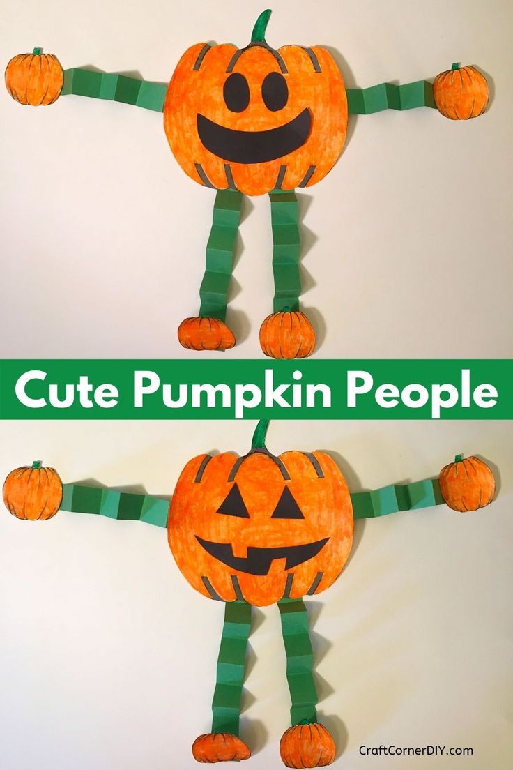 This paper pumpkin people is an easy Halloween craft for kids. Use our free printable template to make this fall kids craft easier. Craft Ideas For Elementary Students, Pumpkin Craft Ideas, Pumpkin People, Dekorasi Halloween, Preschool Crafts Fall, Halloween Crafts Preschool, Craft Halloween, Pumpkin Craft, Halloween Crafts For Toddlers