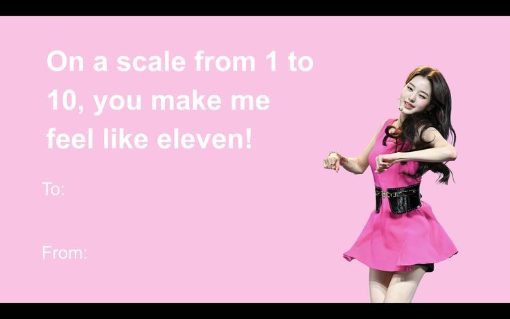 a woman in pink dress standing next to a pink background with the words on a scale from 1 to 10, you make me feel like eleven