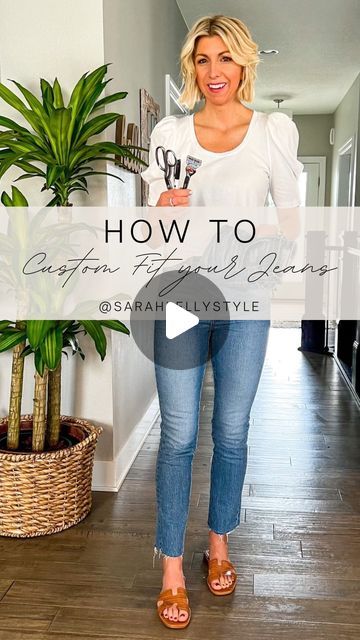 Tailored Jeans Before And After, Roll Jeans How To Wear, Resize Jeans Smaller, How To Narrow Jeans, How To Crop Jeans That Are Too Long, Altering Jeans Legs Tutorials, How To Crop Jeans, Diy Cropped Jeans, Cut Jeans Ankle Diy