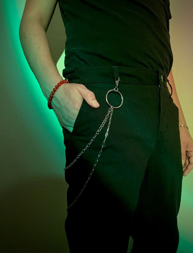 Unique alternative gothic pocket chain, perfect outfit addition for any night out Handmade silver pocket chain with 2 layers and O rings Silver Punk Chain Belt With Adjustable Chain, Silver Adjustable Chain Punk Belt, Punk Style Metal Waist Chain For Party, Silver Punk Chain Link Belt, Silver Punk Chain Belt For Festival, Edgy Silver Chain Belt, Edgy Silver Chain Belt For Festival, Edgy Silver Chain Belt With Chain Strap, Gothic Silver Metal Chain Belt