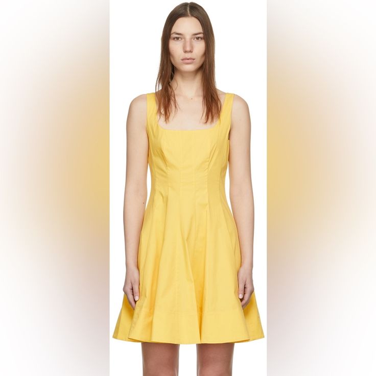 Size 16 Nwt Yellow Mini Dress. Only Selling Because I Ordered In The Wrong Size! Elegant Cotton Dresses By Staud, Staud Sleeveless Midi Summer Dress, Staud Fitted A-line Dresses, Staud Cotton Dress For Daywear, Staud Dresses For Daywear, Staud Fitted Dress For Spring, Staud A-line Dresses For Spring, Staud Spring Midi Dress, Staud Cotton Summer Dress