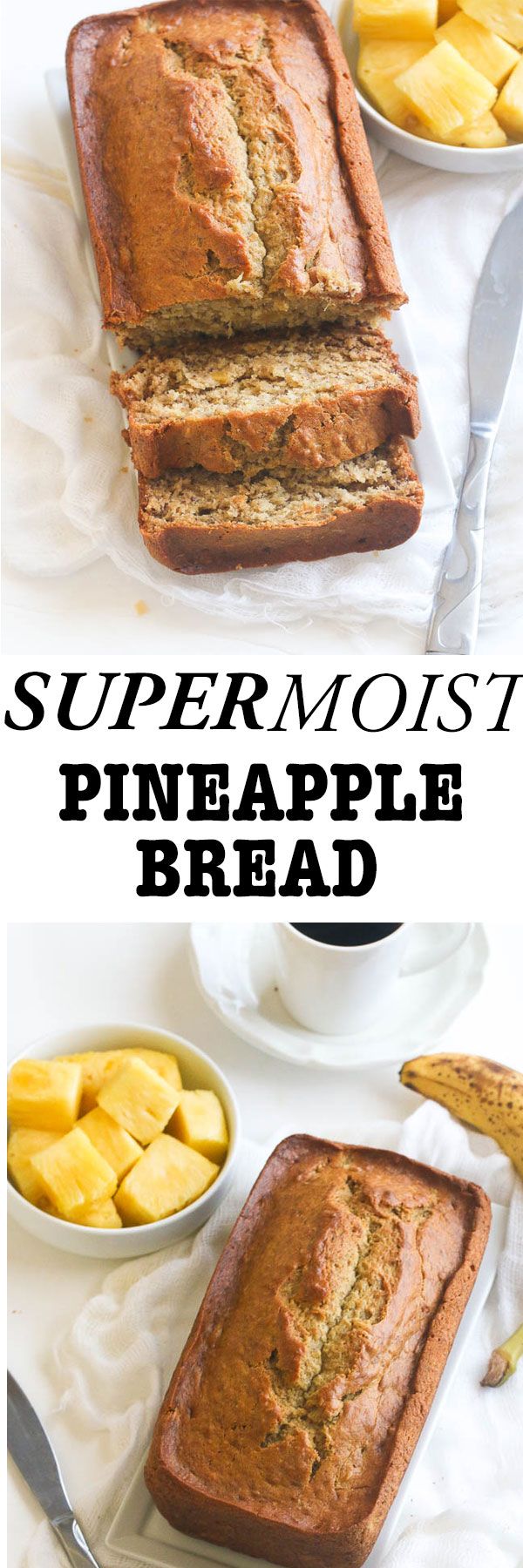 this super moist pineapple bread is made with only 3 ingredients, and it's ready to be eaten