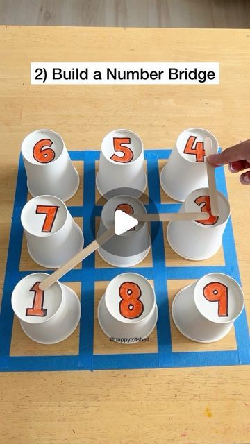 the number bridge game is being played with paper plates