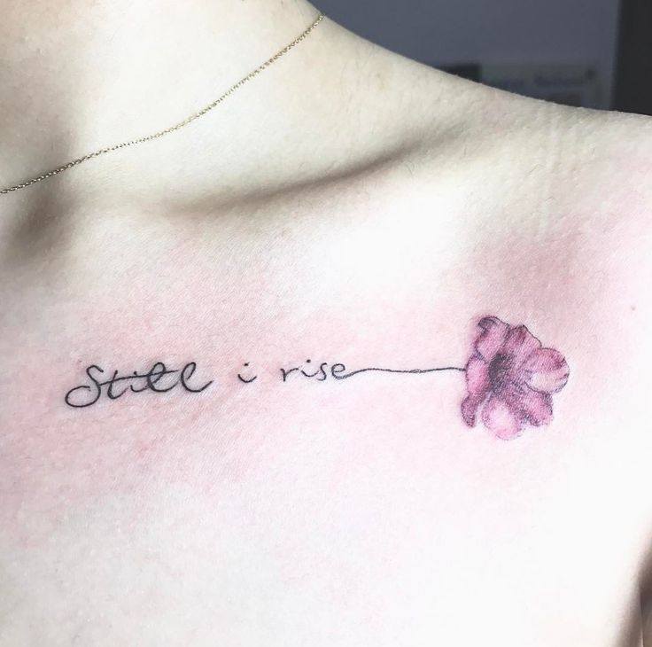 a woman's chest with a tattoo that reads, steele and rive