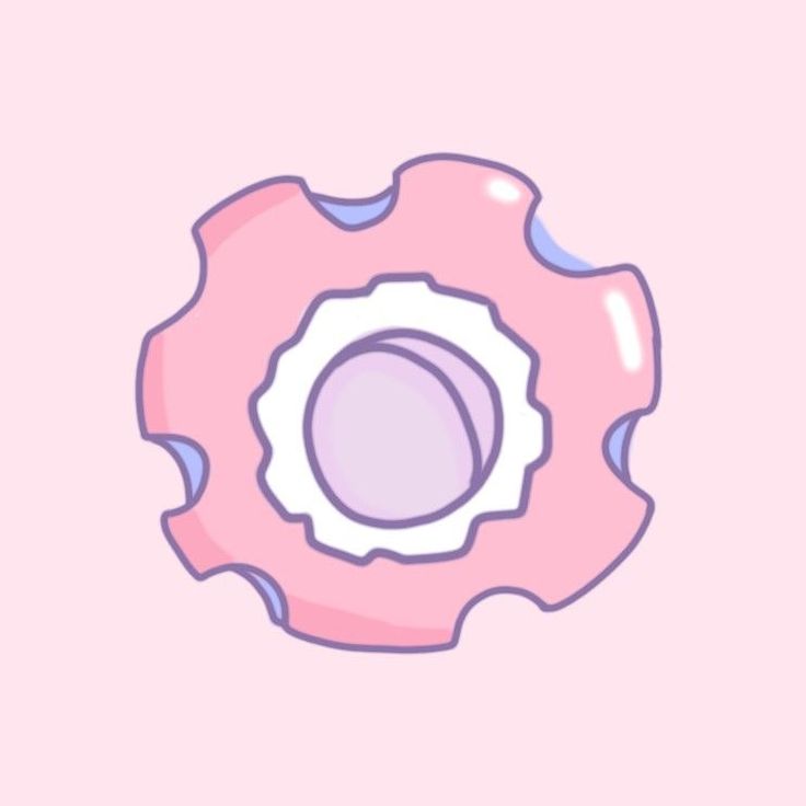 a pink donut with a hole in the middle on a light pink background,