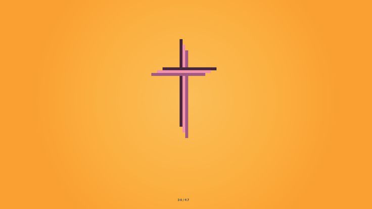 a cross on an orange background