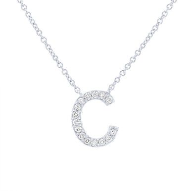 Perfect for every day wear this initial pendant is accented with round brilliant cut diamonds. Diamond White Cubic Zirconia Initial Pendant Necklace, White Gold Initial Pendant Necklace With Cubic Zirconia, White Gold Cubic Zirconia Initial Pendant Necklace, Silver Diamond Initial Pendant Necklace, Diamond Initial Pendant Necklace For Anniversary, Diamond Jewelry With Initial Pendant, Classic Diamond Jewelry With Initials, White Gold Initial Necklace With Diamond For Anniversary, Anniversary White Gold Initial Necklace With Single Diamond