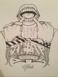 a drawing of an open mouth with the words long live on it