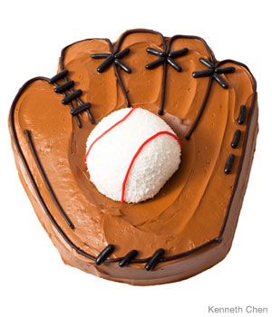 a chocolate baseball mitt with a ball inside