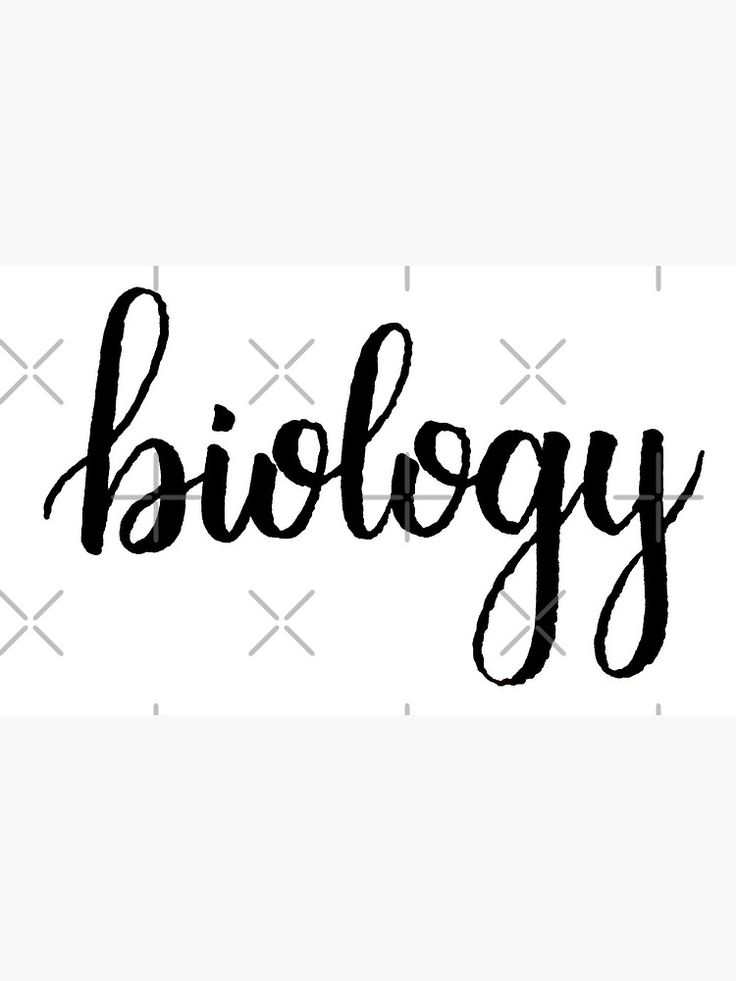 the word biology written in black ink on a white background