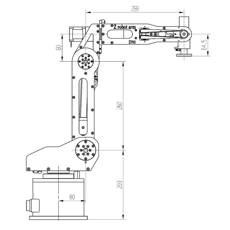 a drawing of the front end of a machine, with measurements and drawings on it