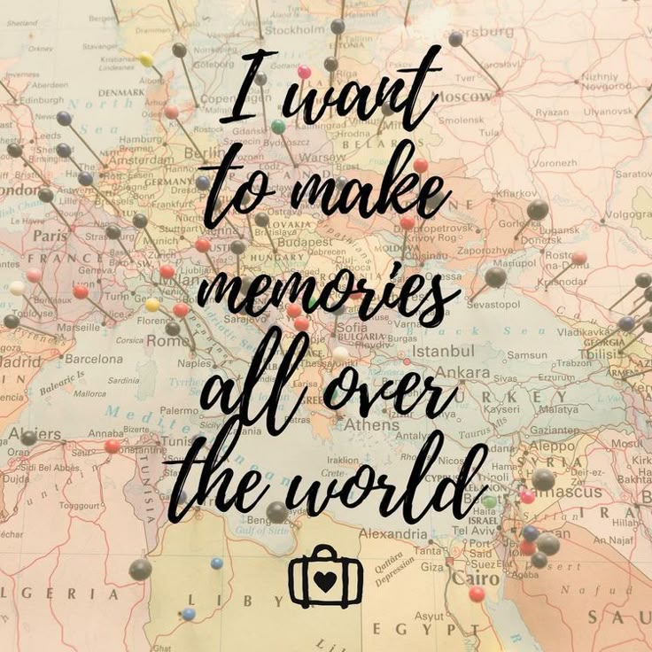 a map with pins on it that says i want to make memories all over the world